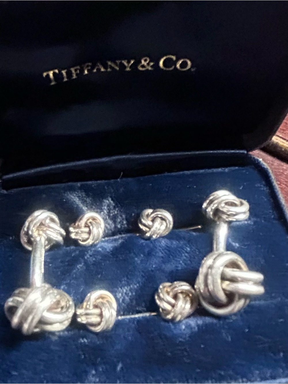 Tiffany & Co. Silver Knot Cufflinks and Stud Set